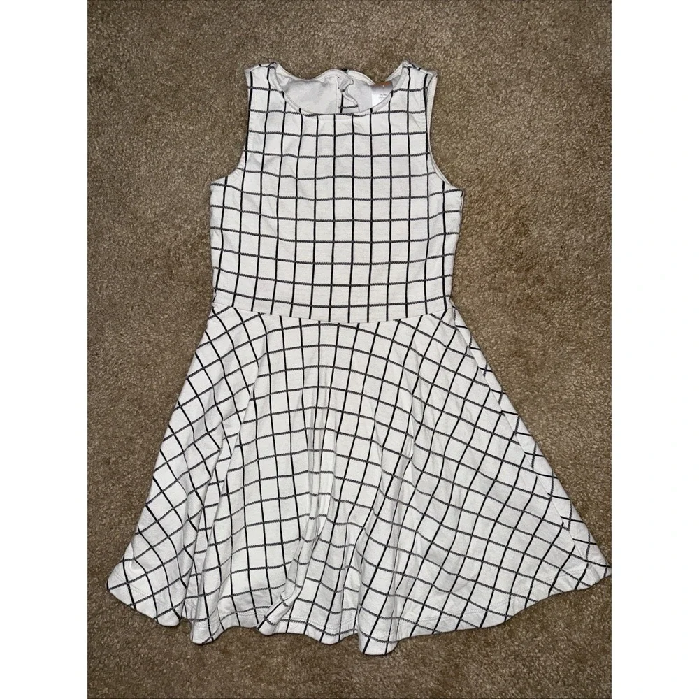 Gymboree Posh & And Playful Windowpane Black White Plaid Fit Flare‎ Dress 7 2017
